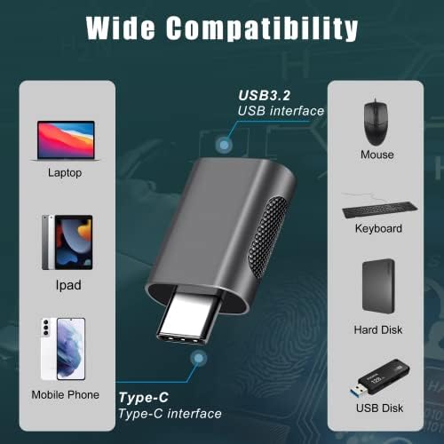 Wyssay [4 חבילות USB C ל- USB מתאם ו- USB ל- USB C מתאם [מעטפת אלומיניום] לאייפון/PC/Samsung/AirPods/iPad/מחשב